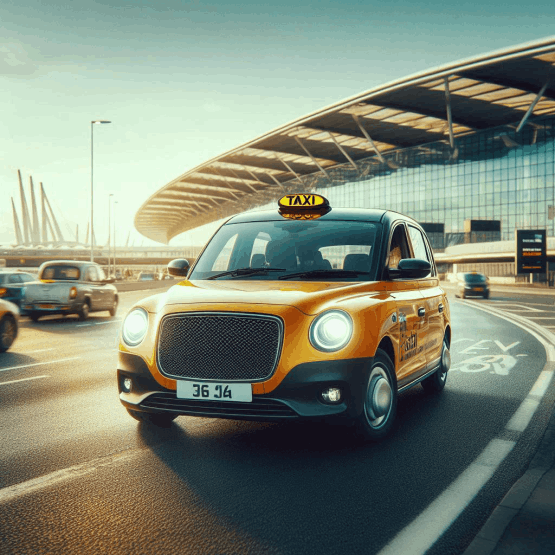 Road Taxi arriving at the airport